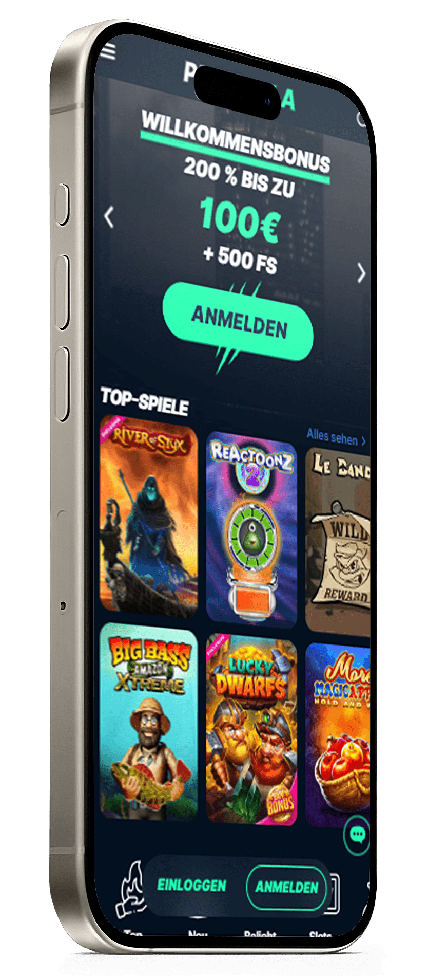 Screenshot of the Playzilla casino app interface on a mobile device